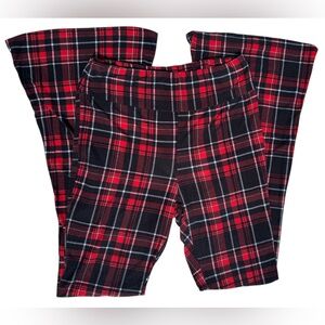 ♛4/$20♛ No Boundaries Stretchy High Rise Flare Pants Red Plaid L